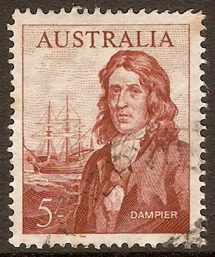 Australia 1963 5s Red-brown - Dampier and Roebuck. SG356.